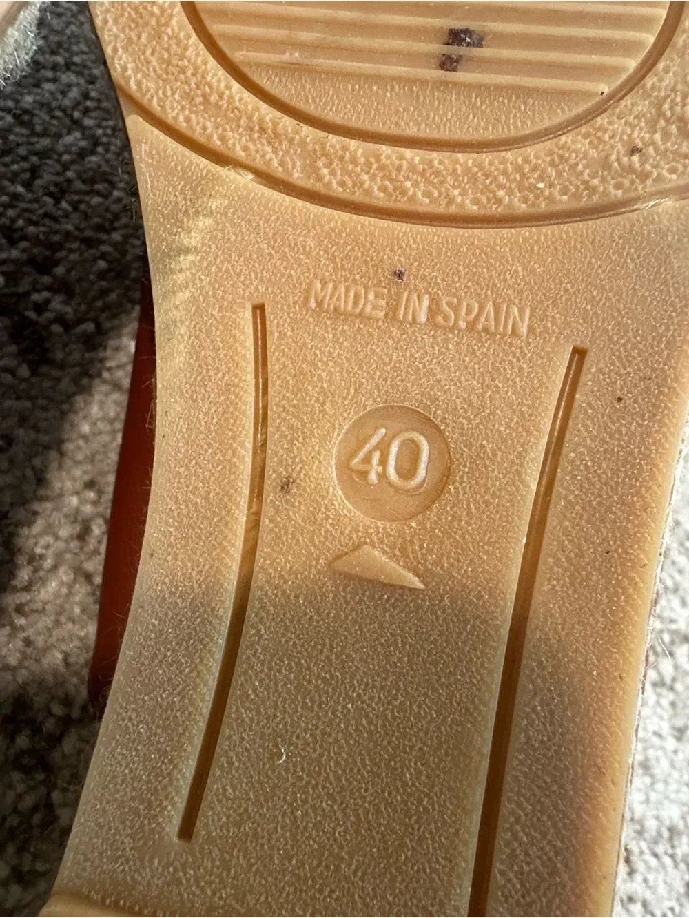 Gaimo Rust Leather Espadrille Slide-On Sandals 40/9